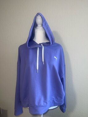 Puma Women’s Lavender Crewneck Hoodie with White Drawstrings